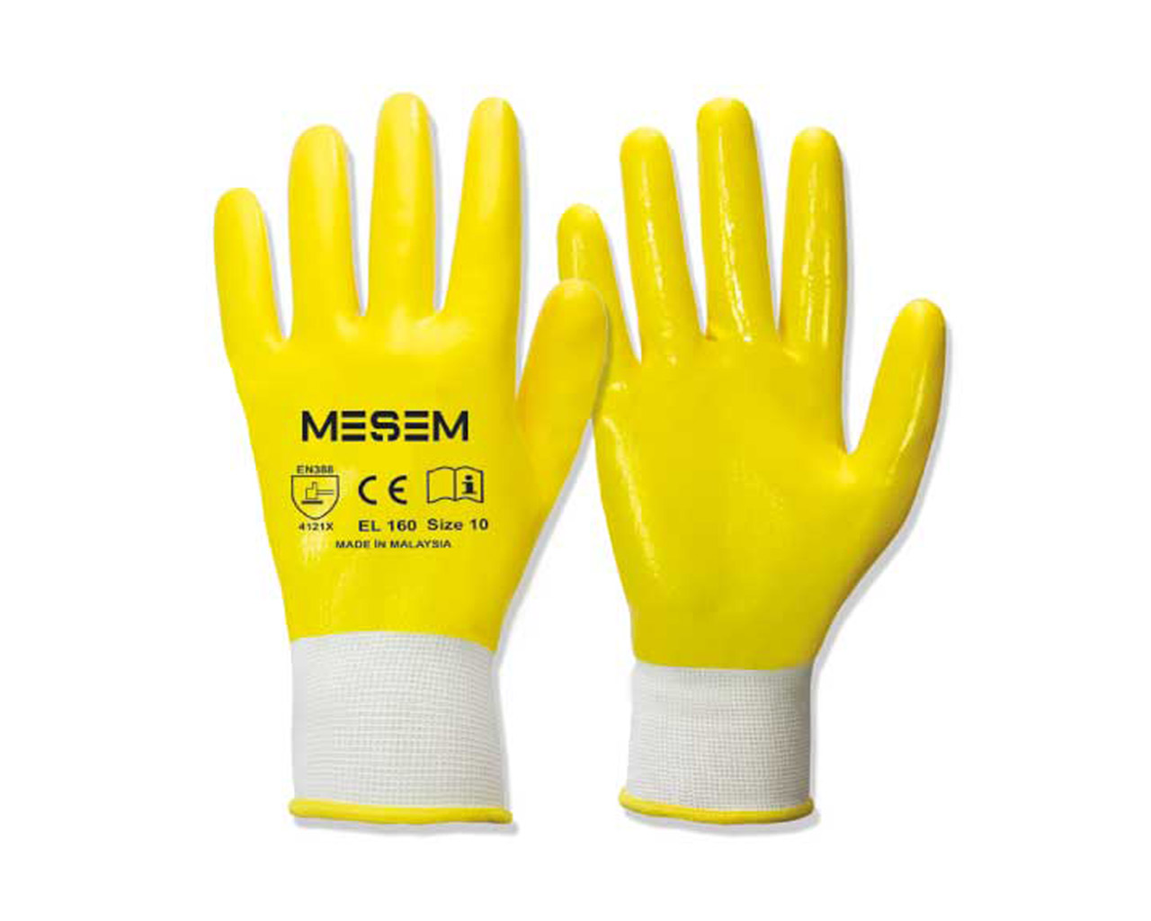 SARI FULL NİTRİL KAPLI ORJİNAL ÖRME NAYLON ELDİVEN NO:10